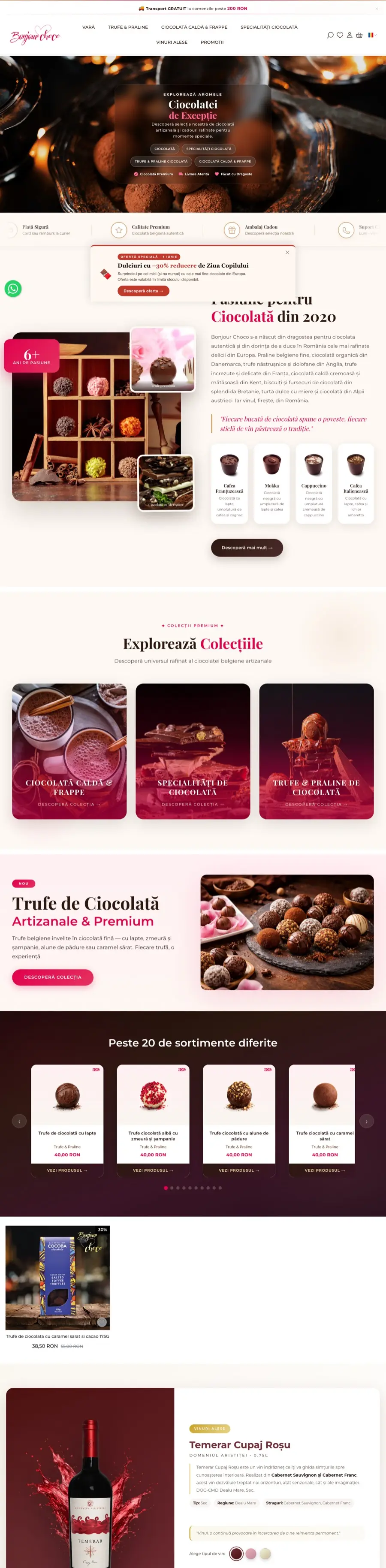 Desktop view of bonjourchoco.ro