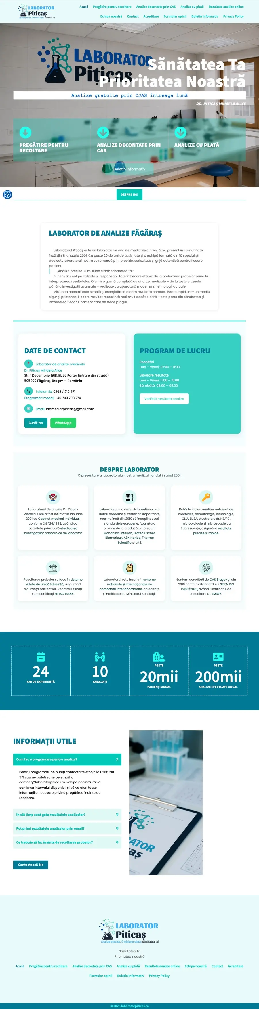 Desktop view of laboratorpiticas.ro