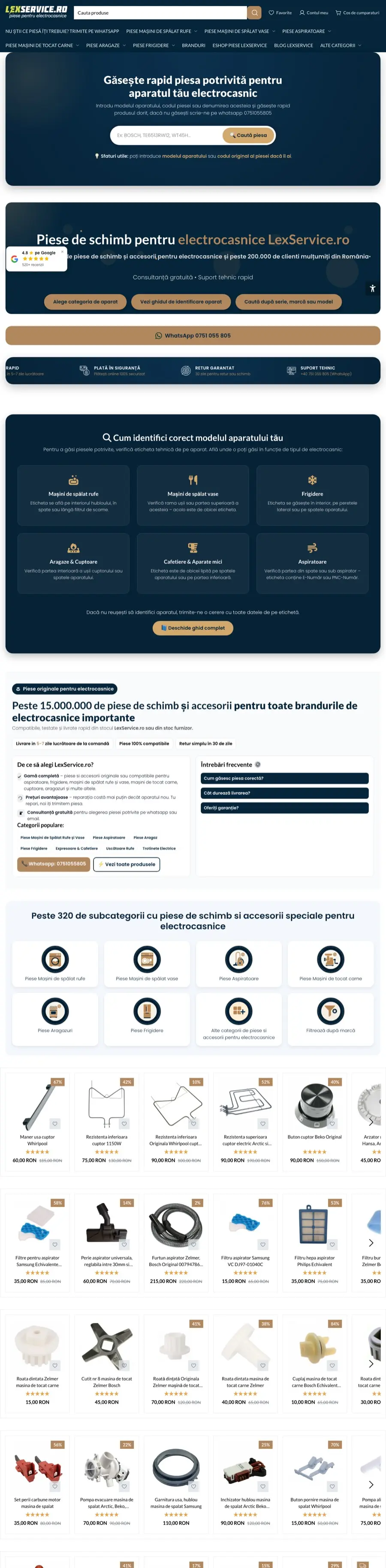 Desktop view of lexservice.ro