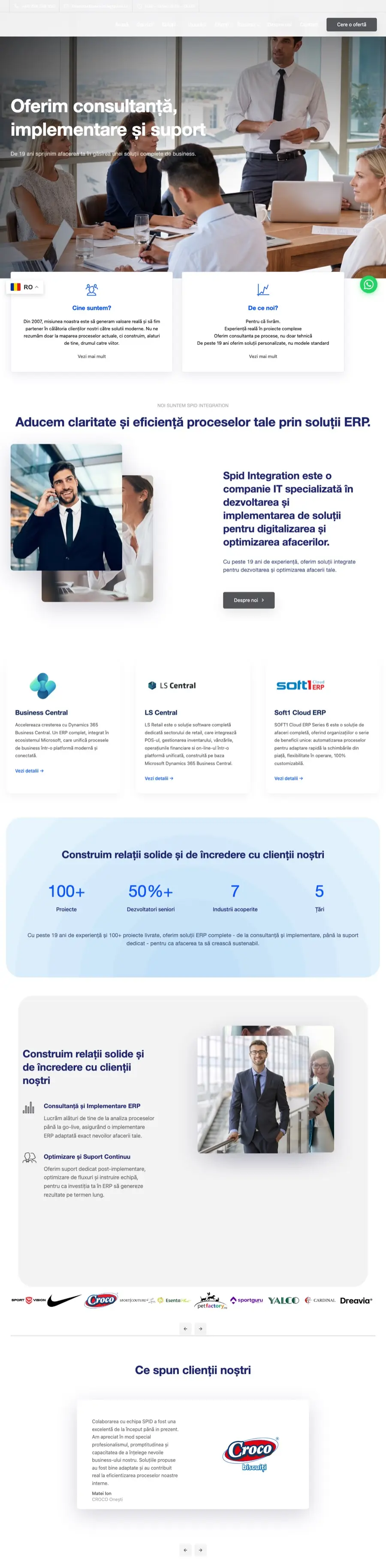 Desktop view of spid-integration.ro