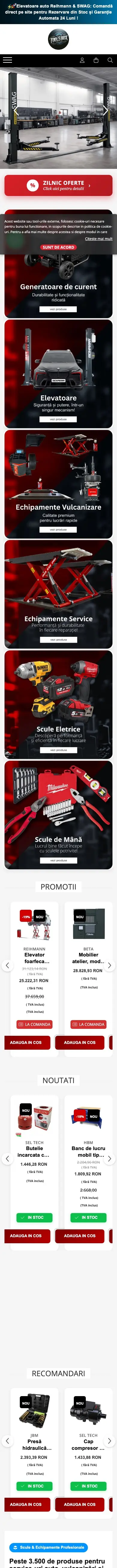 Mobile view of toolsboxservices.ro